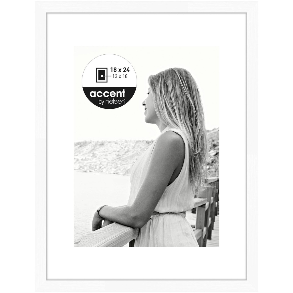 Nielsen Aura white 18x24 Wood incl. Passepartout 1134001