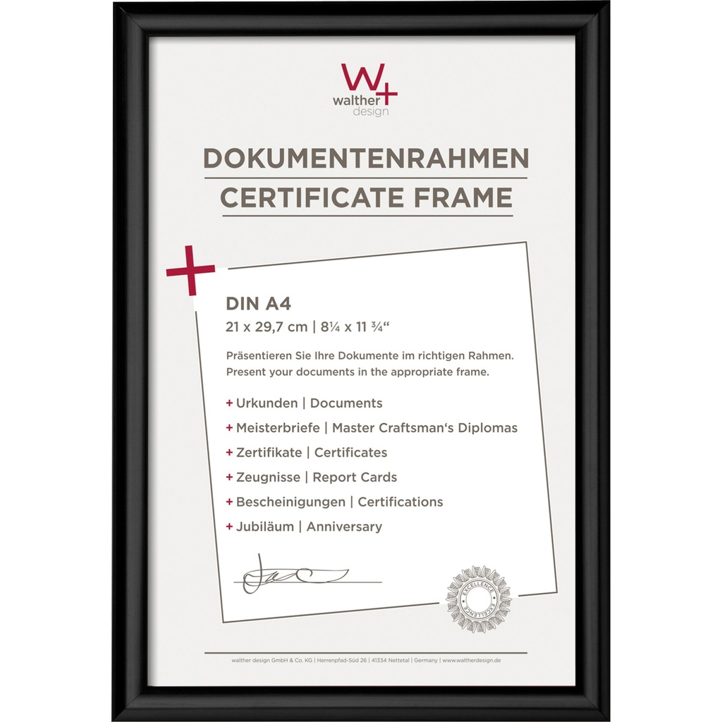 Walther Trendstyle       21x29,7 Resin black DIN A4 KP130B