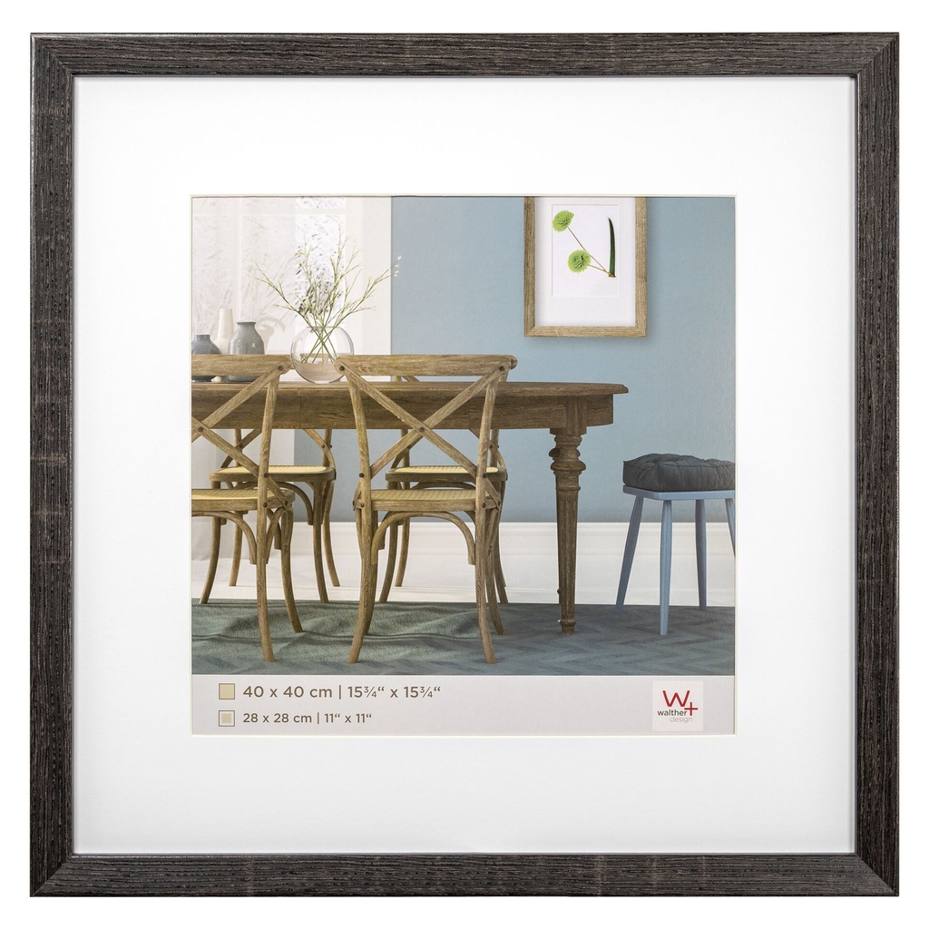 Walther Fiorito dark grey 40x40 Wood incl. Passepartout EF440D
