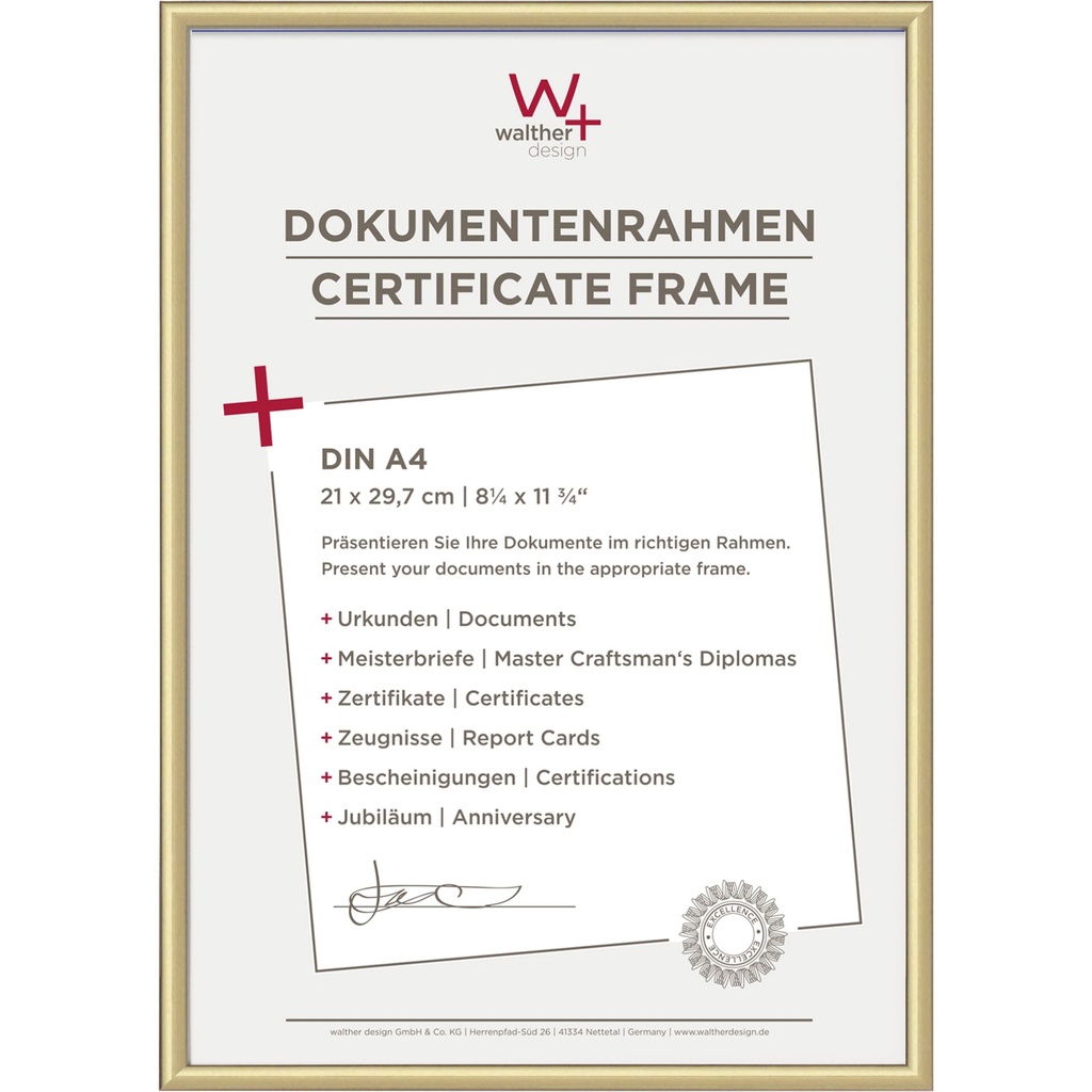 Walther New Lifestyle    21x29,7 Resin gold DIN A4 KV130G