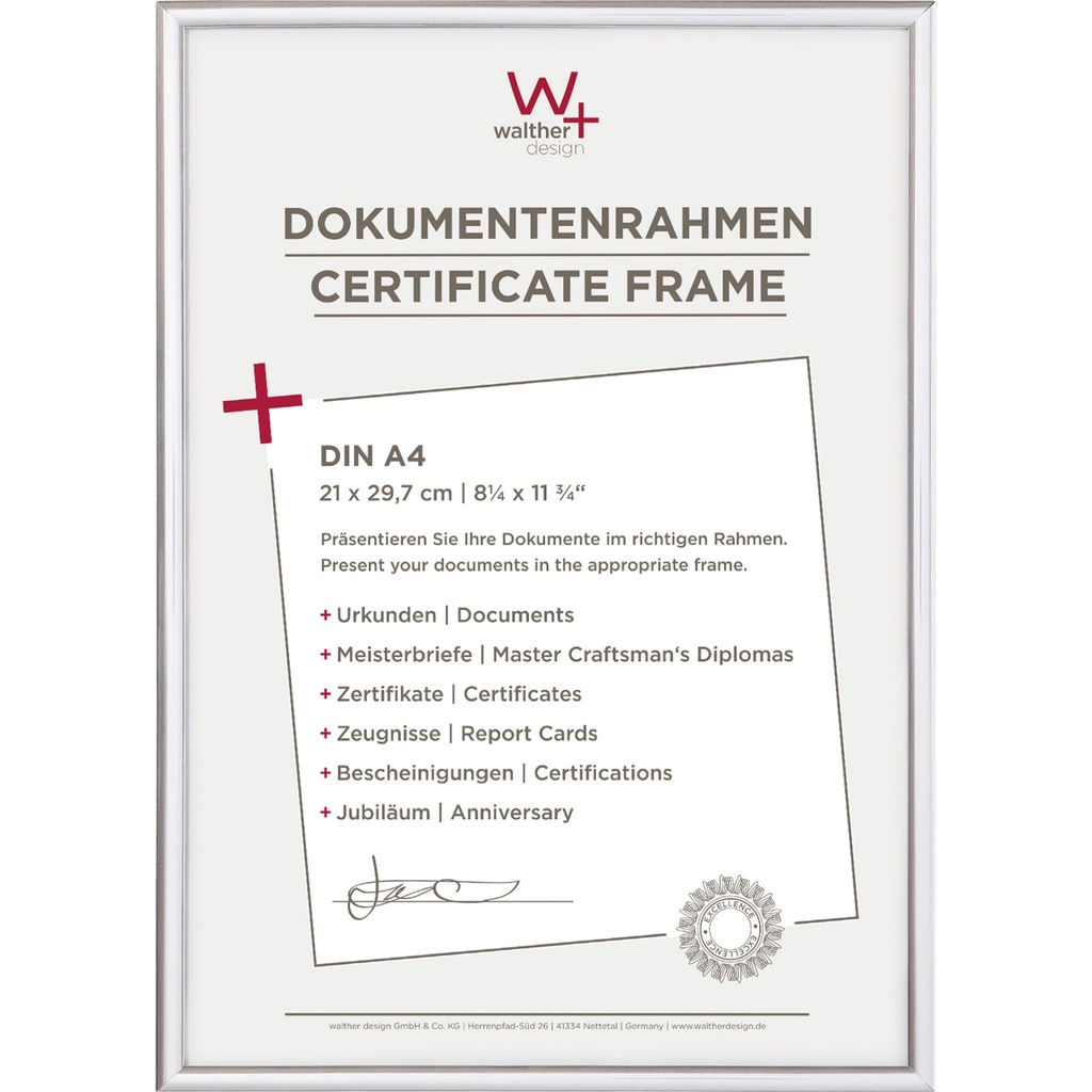 Walther New Lifestyle    21x29,7 Resin silver DIN A4 KV130S