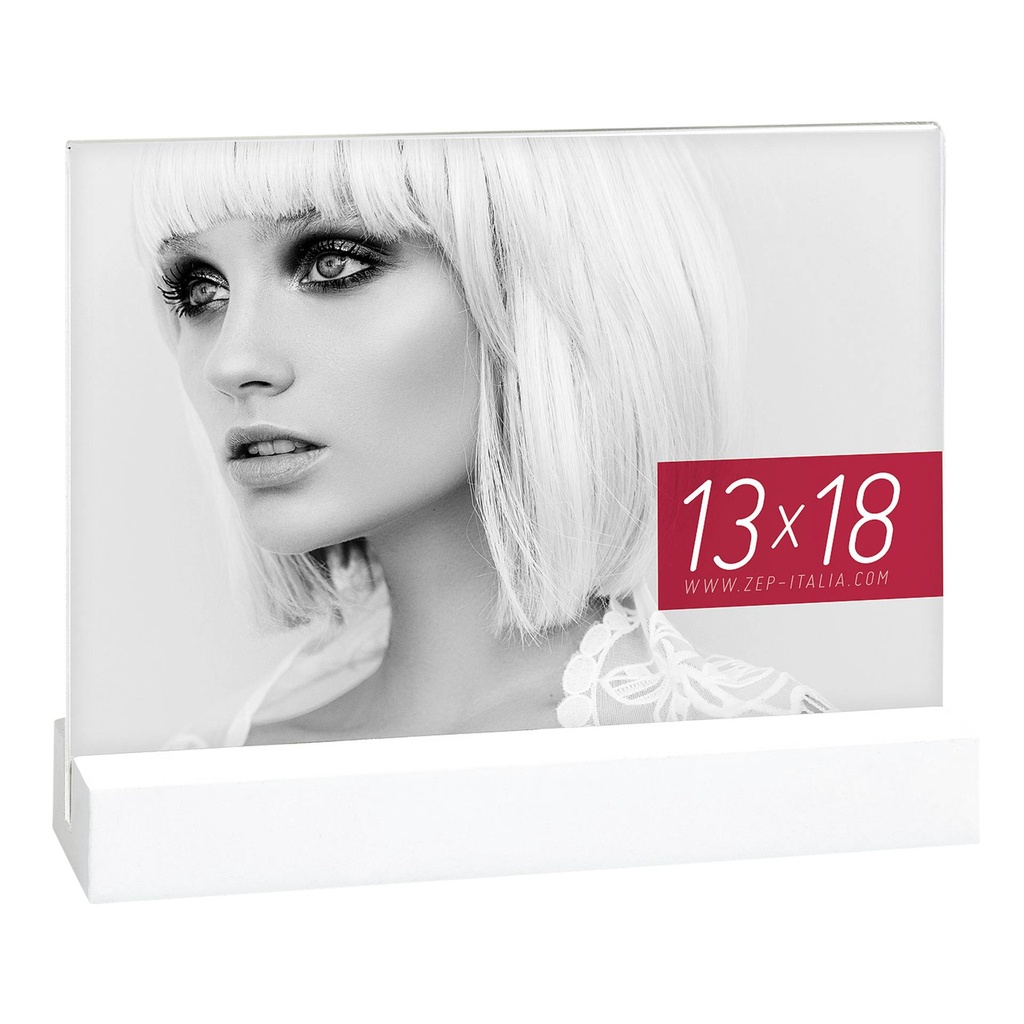 ZEP Dresda White           13x18 Acrylic w. wooden Base    AQ657W