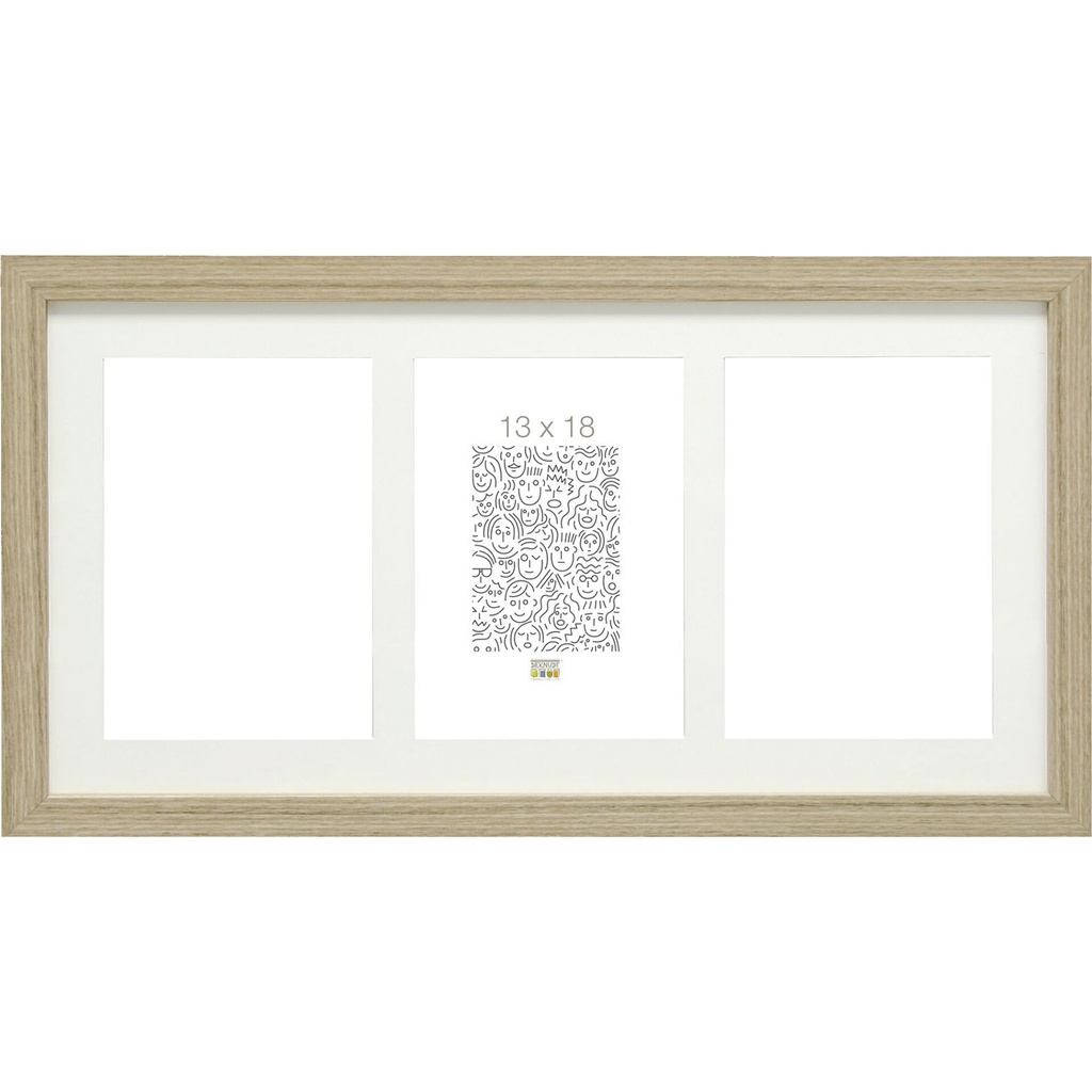 Deknudt S66KB3 Gallery 3x13x18 Wood nature w. Passepartout