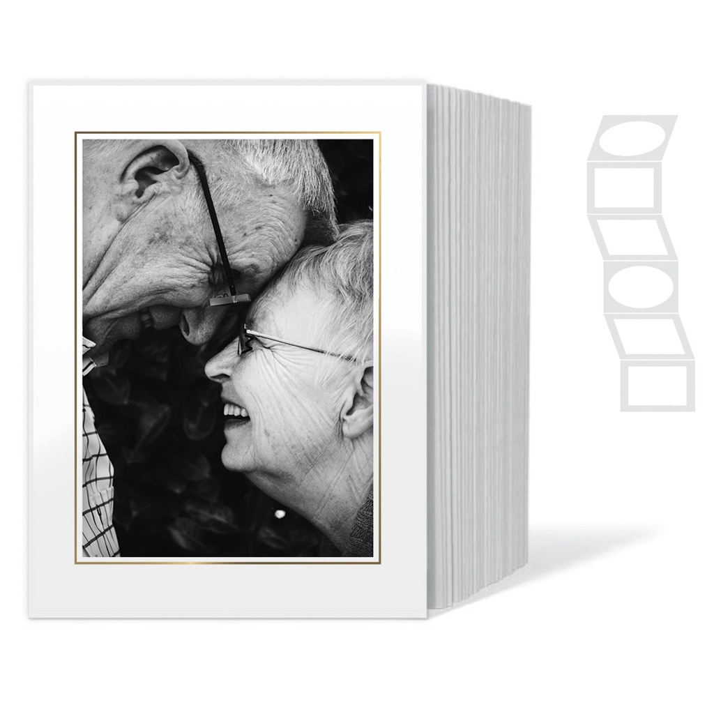 1x125 Daiber Passepartouts 13x18 white/golden line