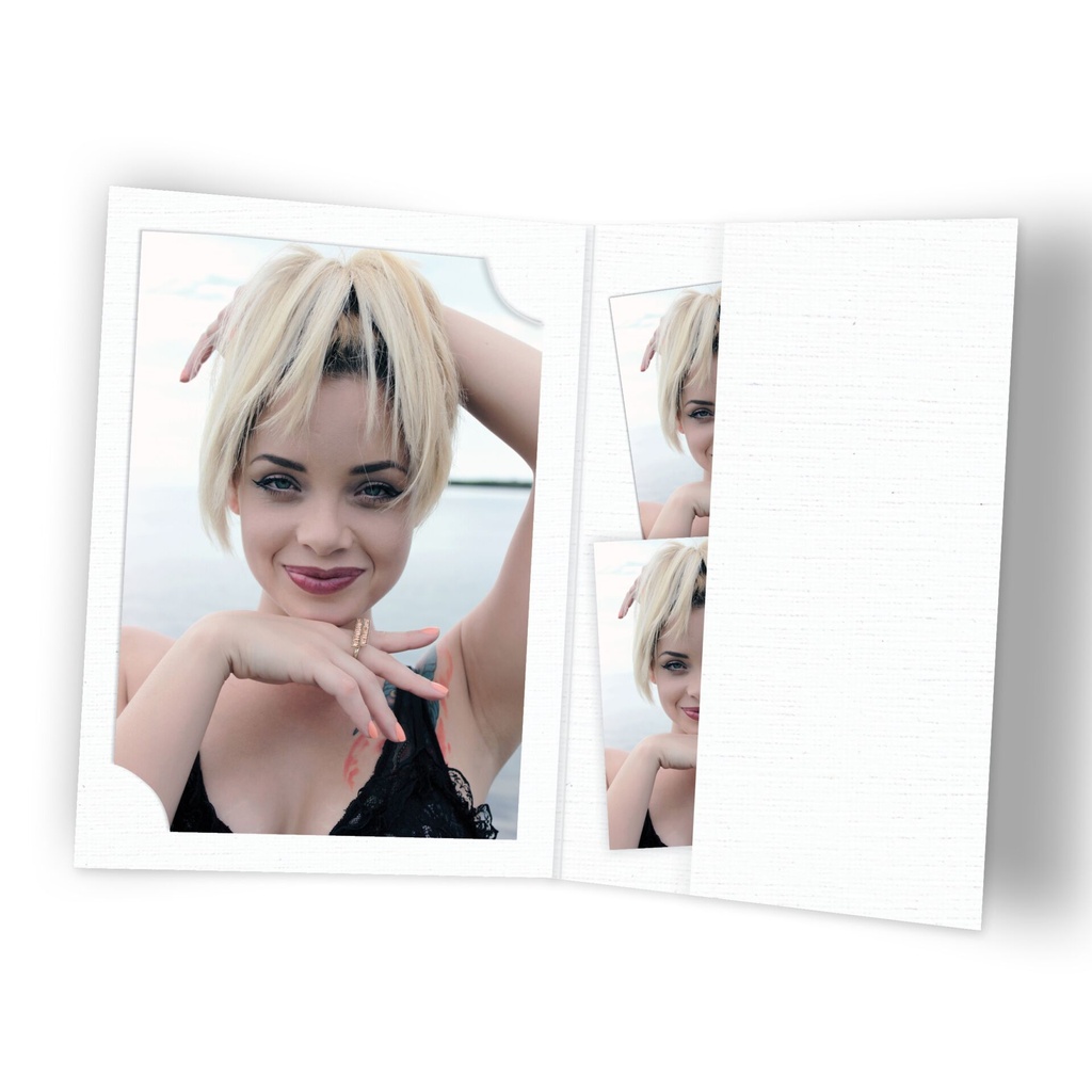 1x100 Daiber Passport Photo Folders white for 3 sizes
