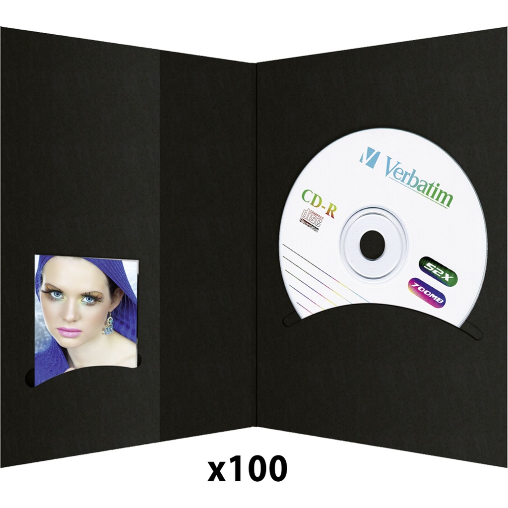 1x100 Daiber Folders with CD archieve, 10x15, black