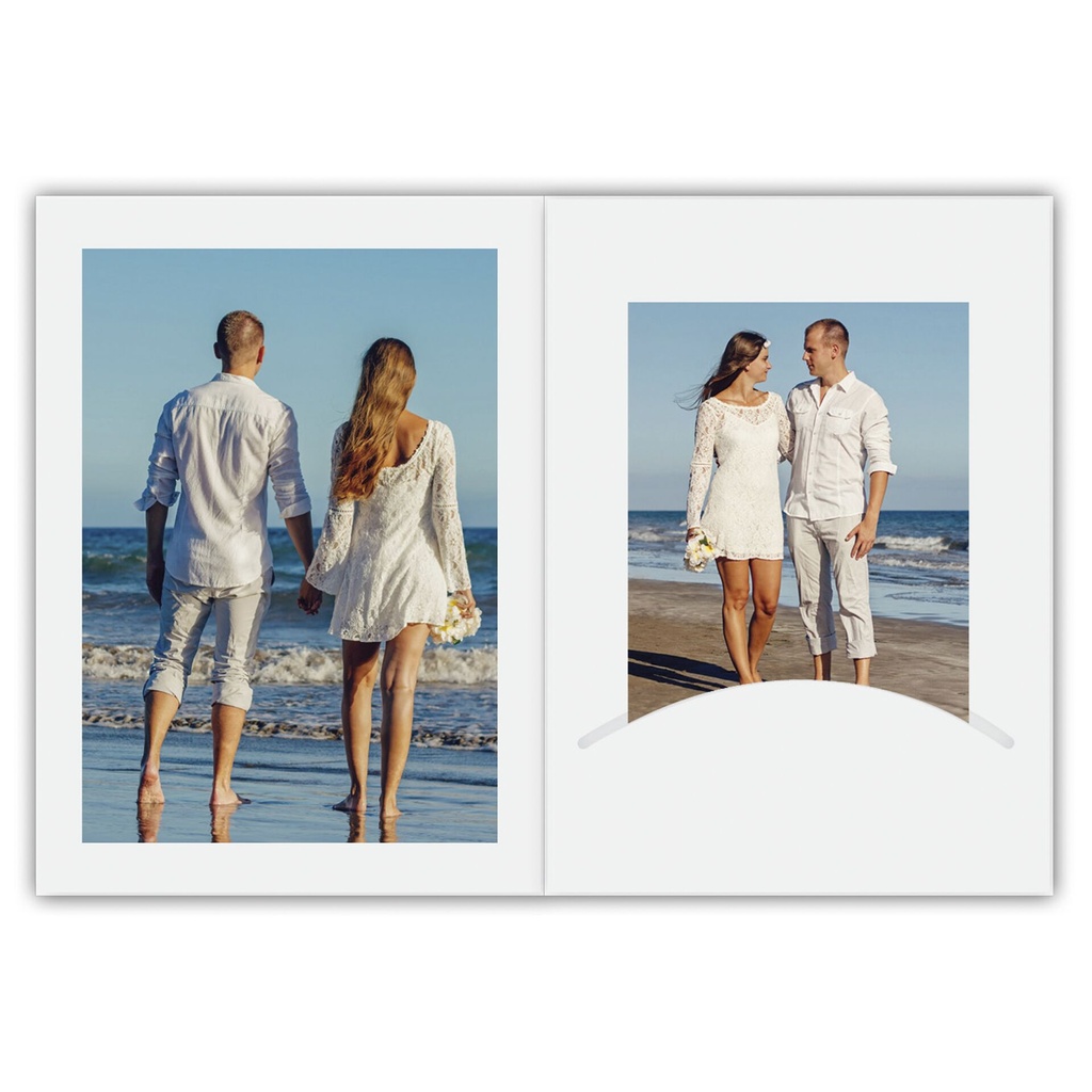 1x100 Daiber Portrait folders w. Passepartout 10x15 white matt