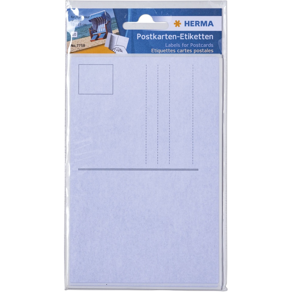 Herma Postcard labels white 95x145  10 labels           7758