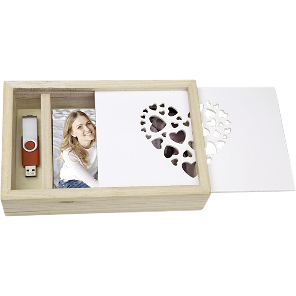 ZEP Love Box USB           13x18 Wood for Photos and Stick CZ1257