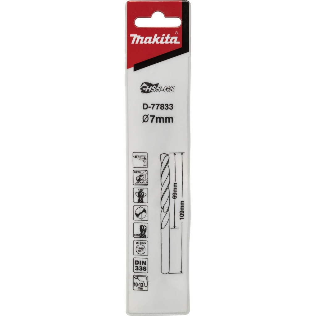 Makita Metallbohrer HSS-GS 7,0x109mm