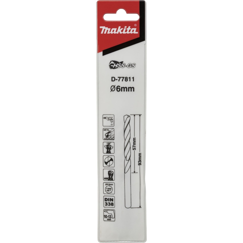 Makita Metallbohrer HSS-GS 6,0x93mm