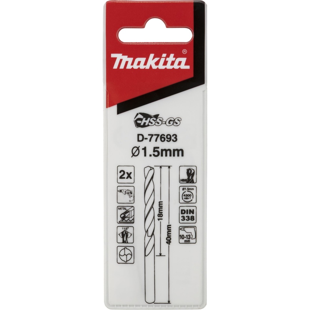 Makita Metallbohrer HSS-GS 1,5x40mm
