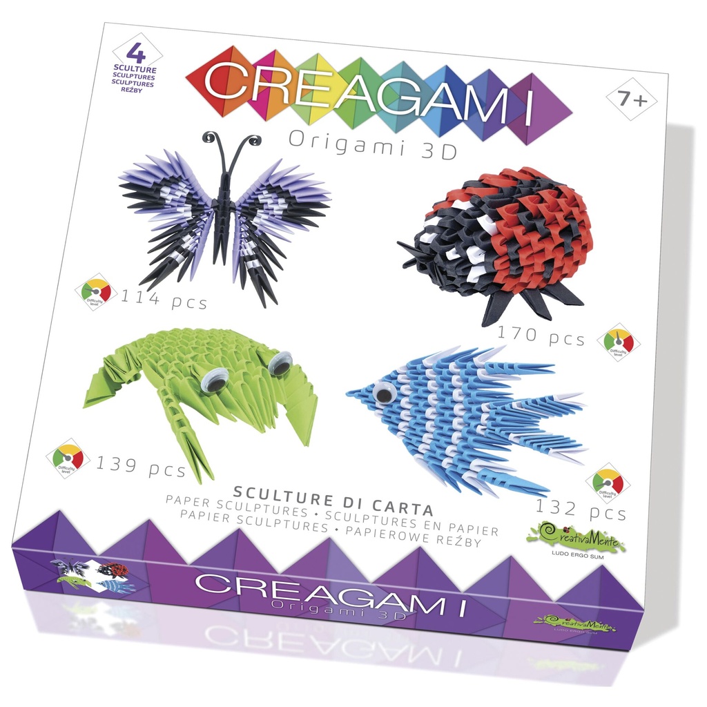 Creagami Origami 3D 4-Pack Animals 555 Pieces