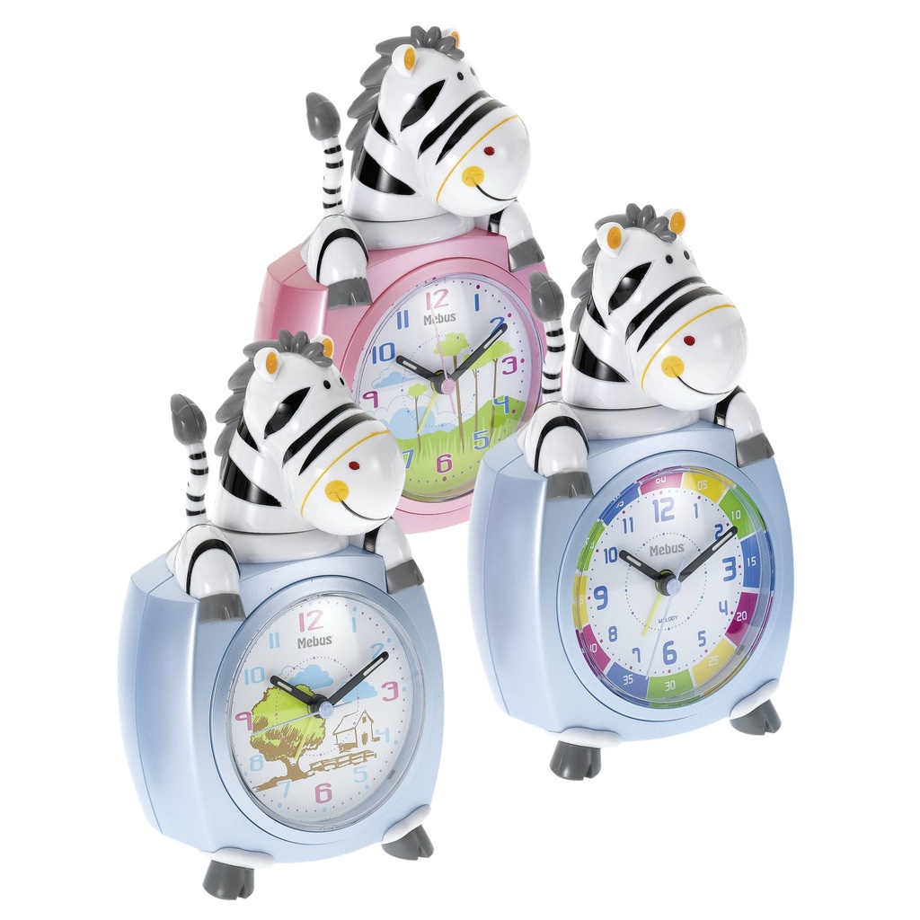 Mebus 26637 Kids Alarm Clock Zebra    colour assorted