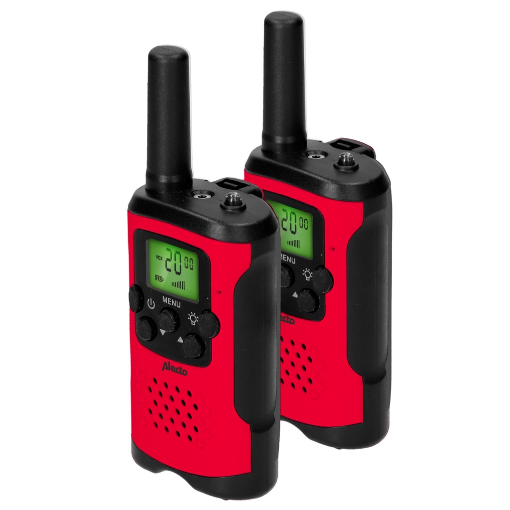Alecto Walkie Talkie Set of 2 for Kids, range 7 km, red/black