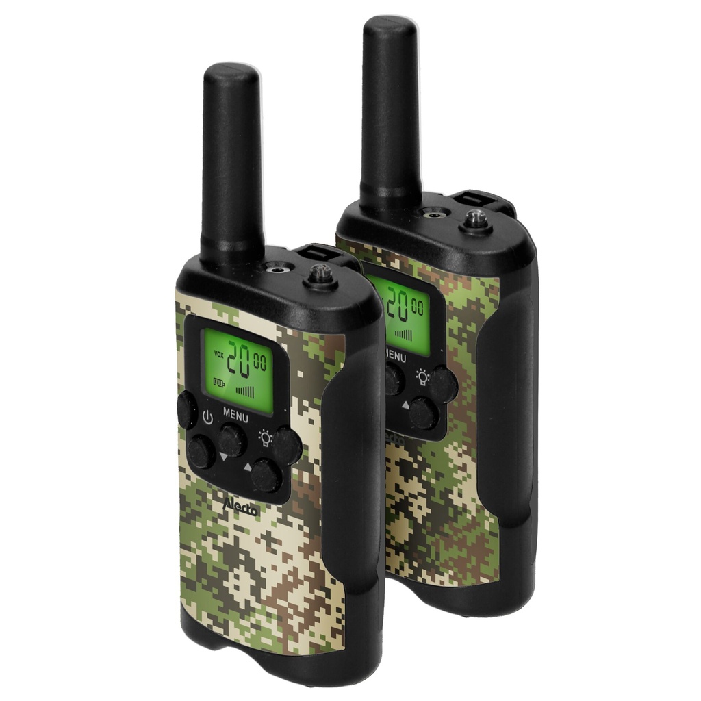 Alecto Walkie Talkie Set of 2 for Kids, range 7 km, camouflage