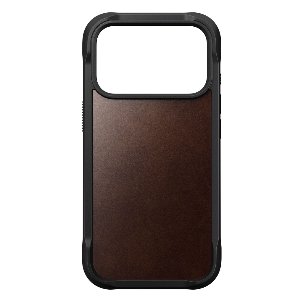 Nomad Rugged Leather Case iPhone 17 Pro Rustic Brown Horween