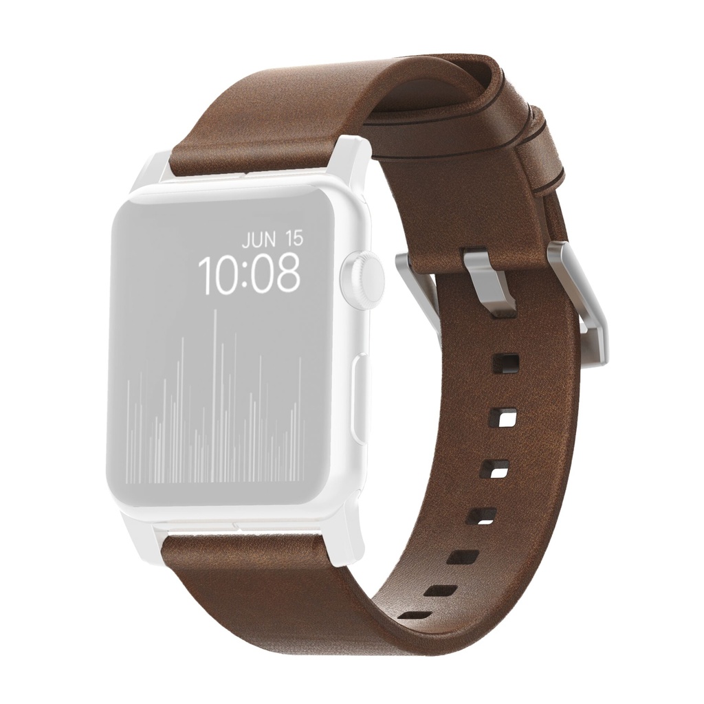 Nomad Strap Modern Lthr. Brown Connect. Silver 46/49mm
