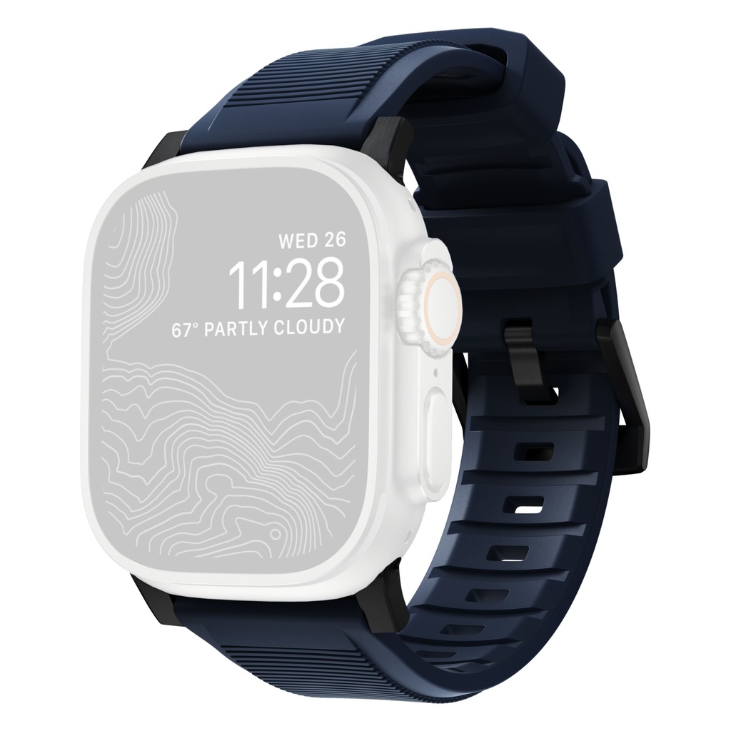 Nomad Rugged Strap Atlantic Blue Connector Black 42/44/45/49mm