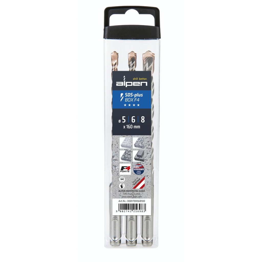 Alpen SDS+ F4 Box 3 pcs. 5-6-8x1 60