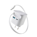 Intenso Power Adapt. W65ACIC 65W 2xUSB-C/USB-A Retrac.Cable White