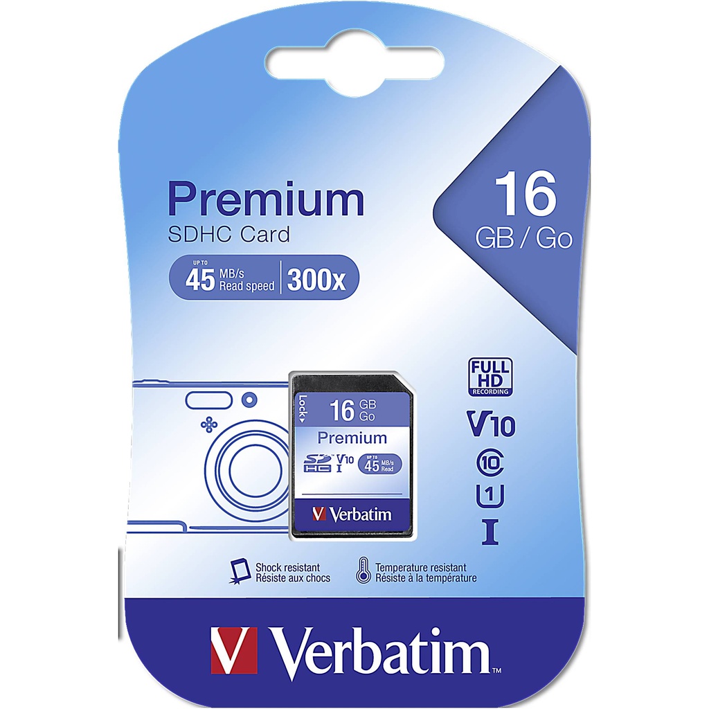 Verbatim SDHC Card 16GB Class 10