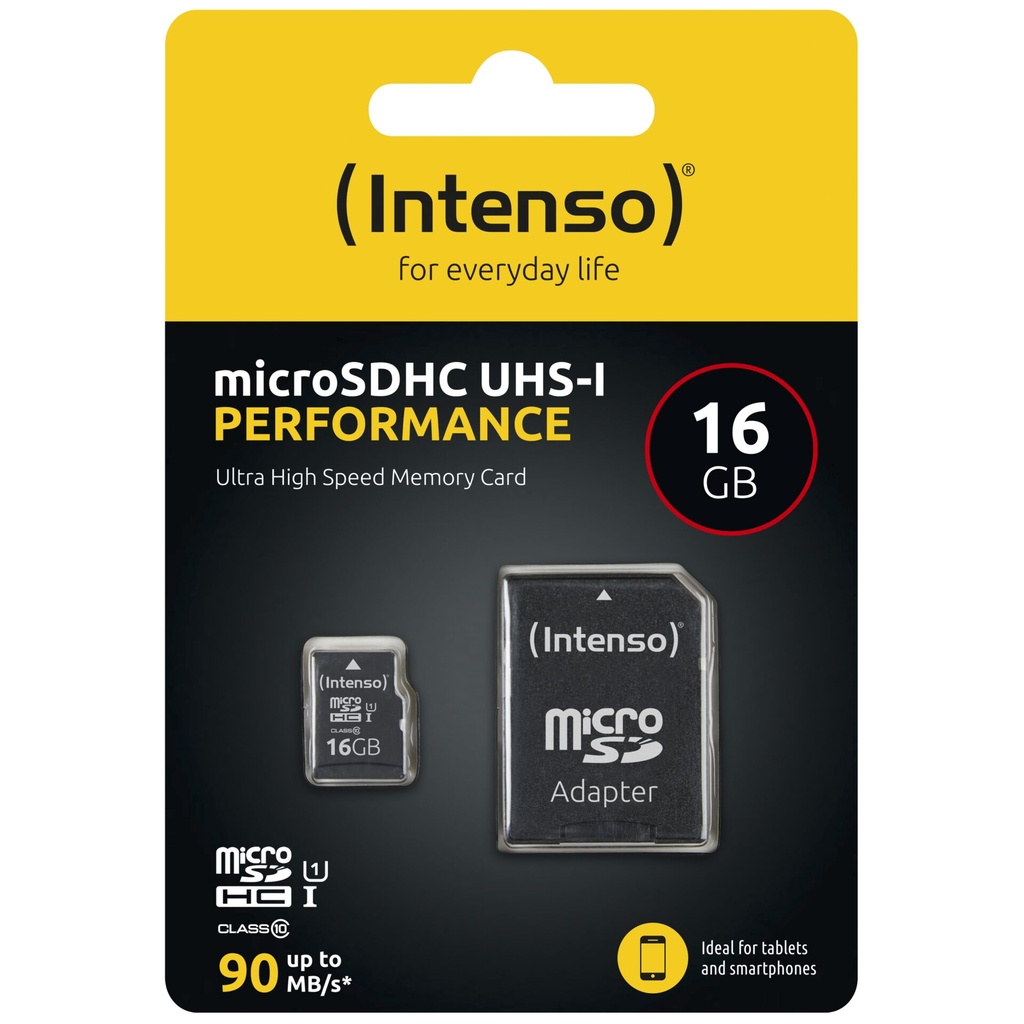 Intenso microSDHC           16GB C10 UHS-I U1 Performance Adapter