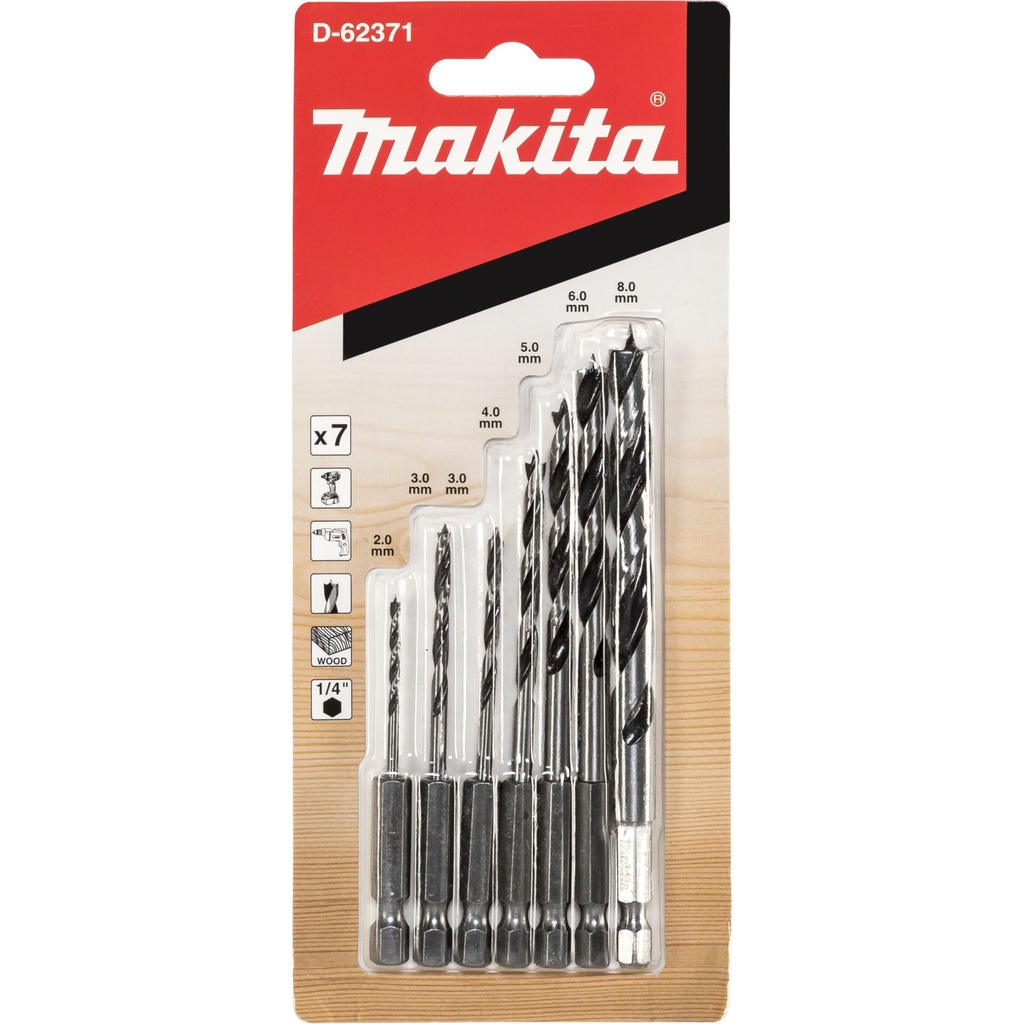 Makita Holzbohrer-Set 7tlg 1/4