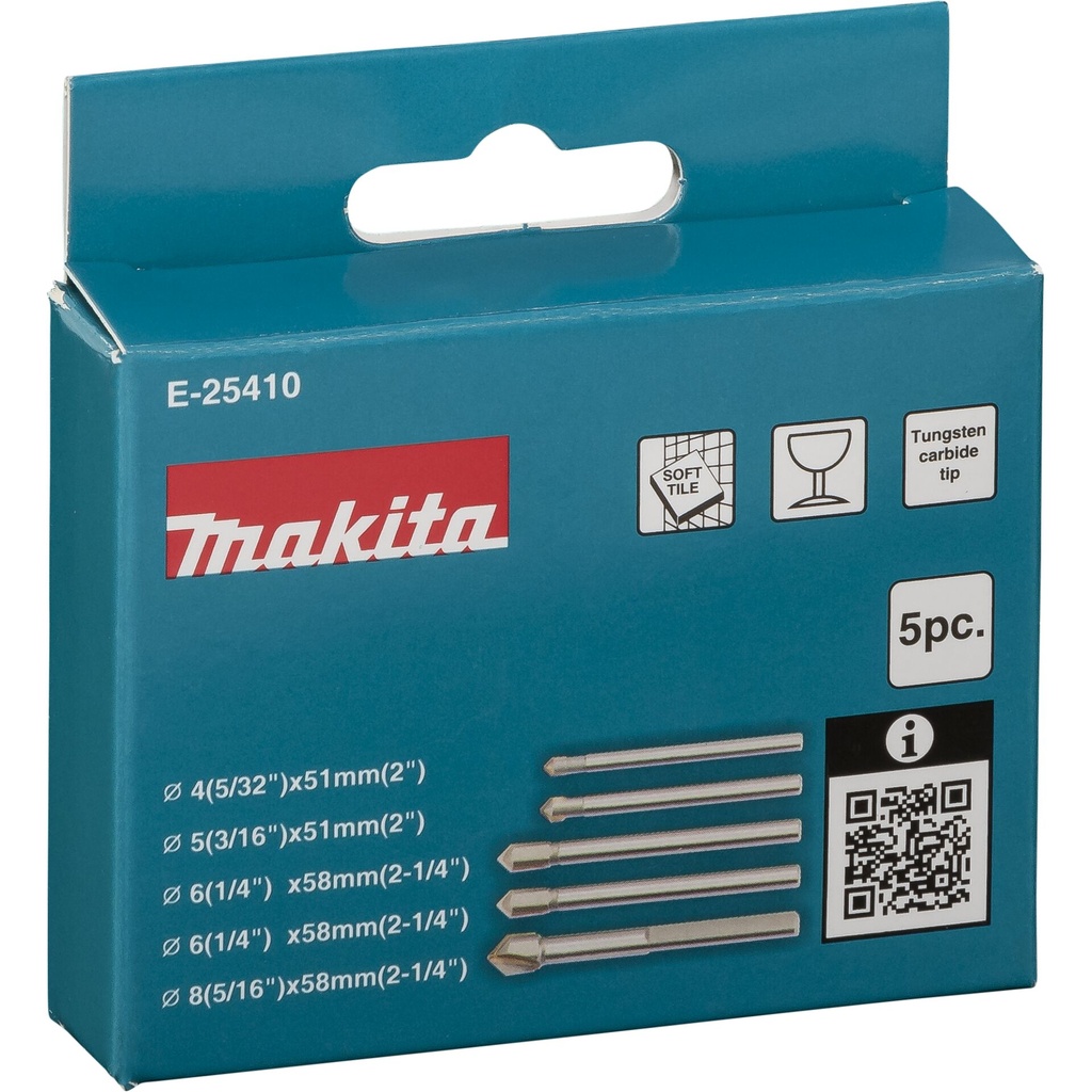 Makita  E-25410 Glas-/Fliesenbohrer-Set 5-tlg.
