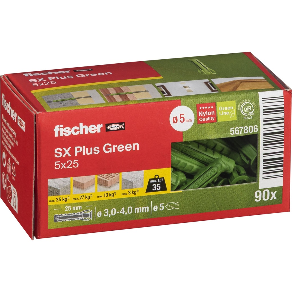 Fischer Dübel SX Plus Green 5x25