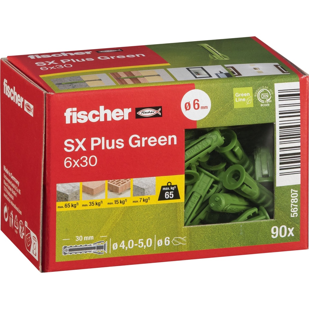 Fischer Dübel SX Plus Green 6x30