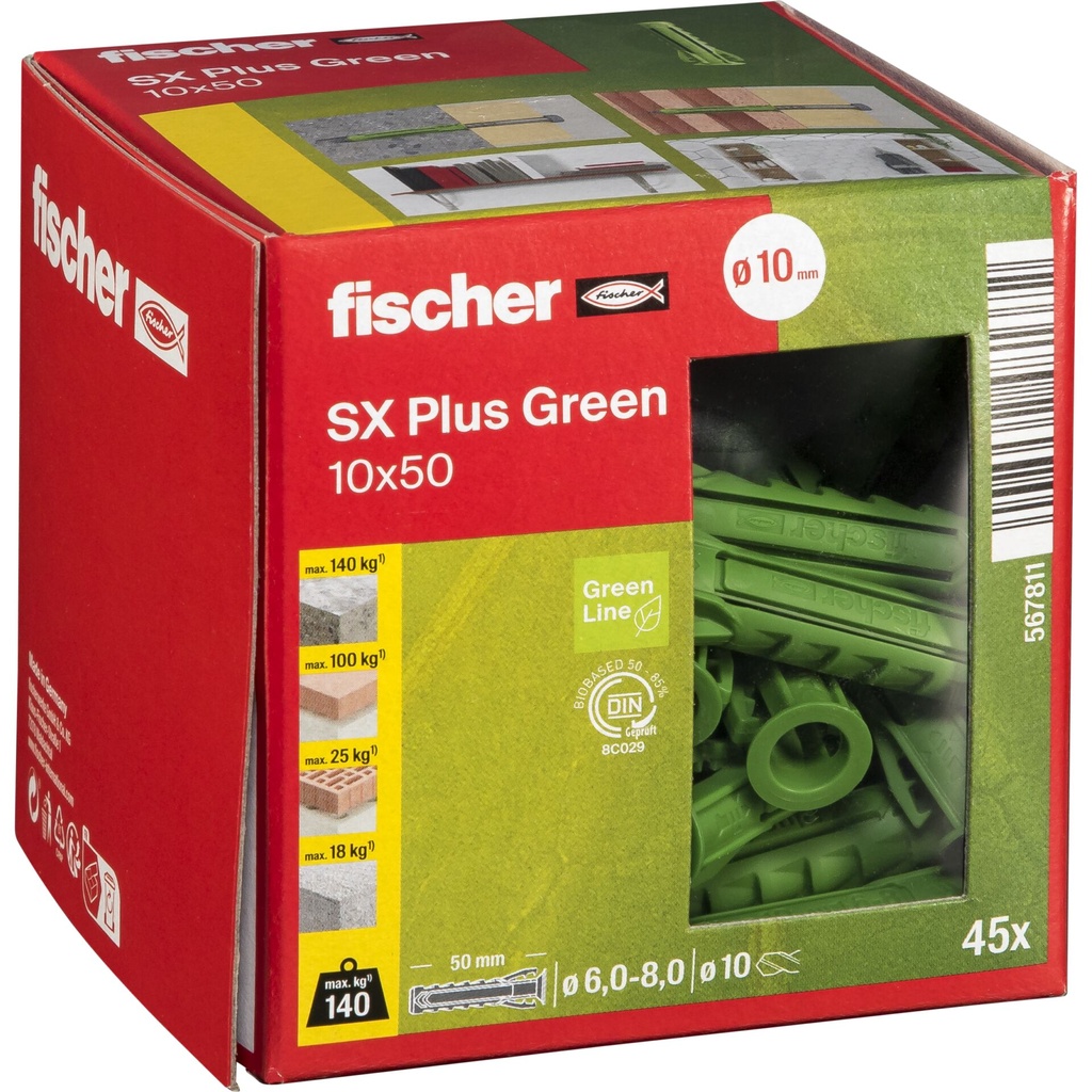 Fischer Dübel SX Plus Green 10x50