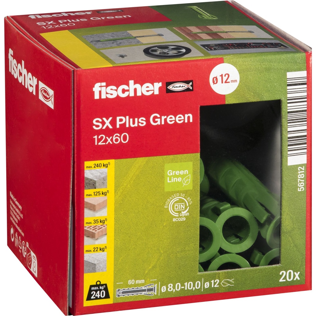 Fischer Dübel SX Plus Green 12x60