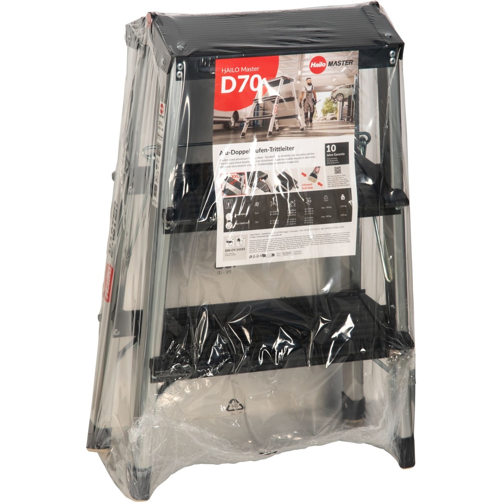 Hailo Master D70 2-3 Steps Double-Sided Folding Ladder