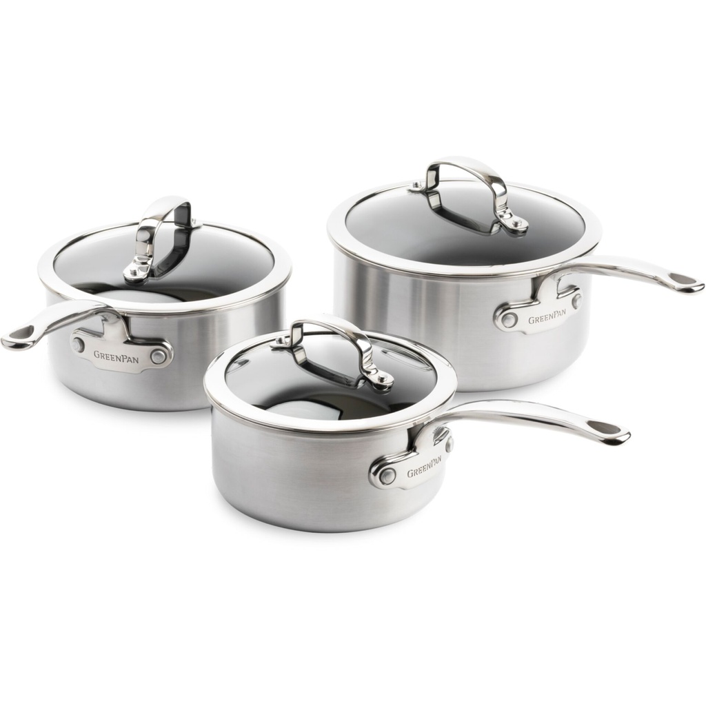GreenPan Premiere Casserole Set 3-piece Stainless Steel