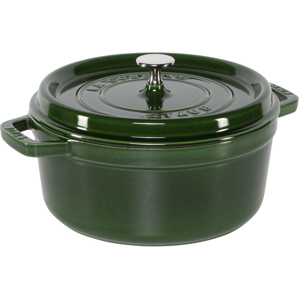 Staub La Cocotte 24cm Round Cast Iron, Basil Green