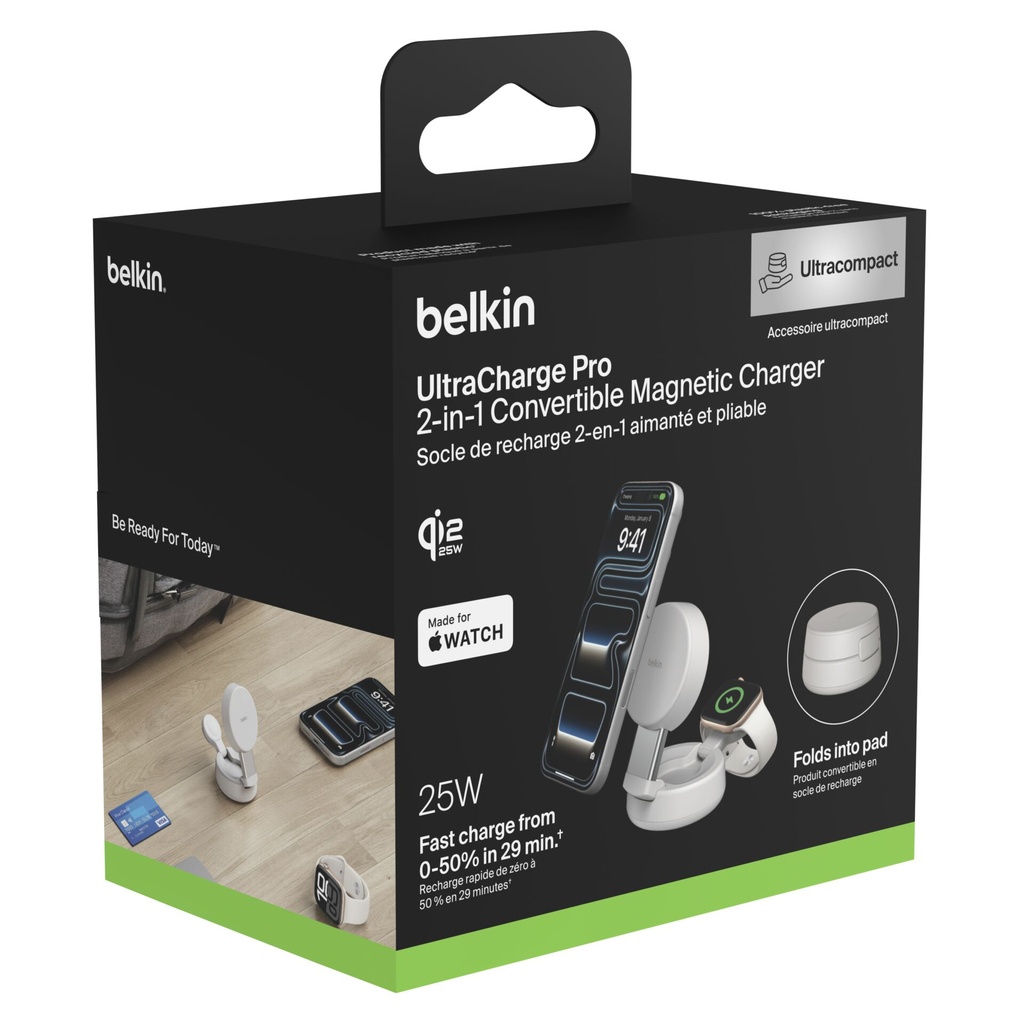 Belkin UltraCharge 25W Qi2 magn. 2in1 Char.adjust.sand WIZ043kqSD