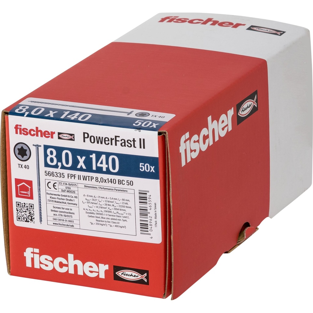Fischer PowerFast II 8,0x140 TK TX TG blvz 50