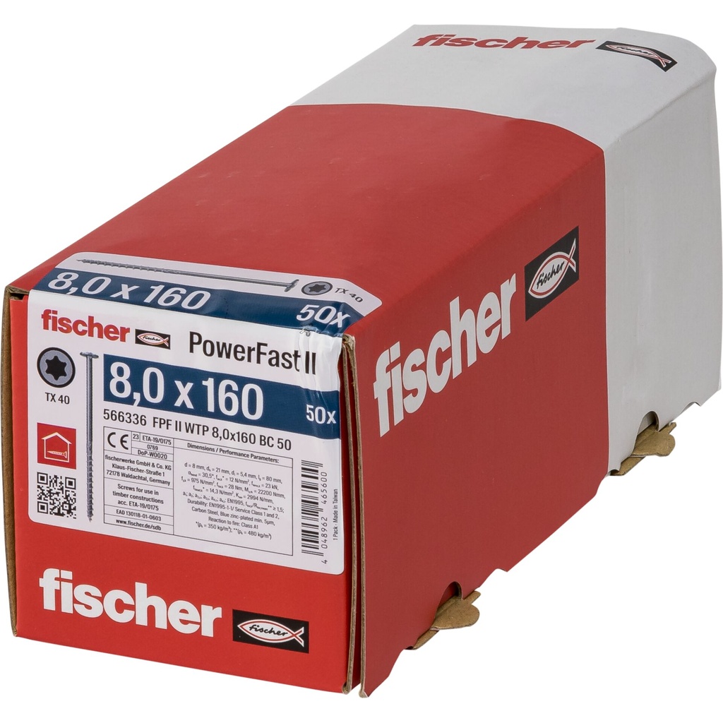 Fischer PowerFast II 8,0x160 TK TX TG blvz 50