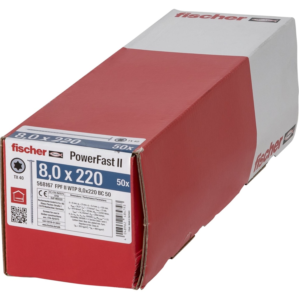 Fischer PowerFast II 8,0x220 TK TX TG blvz 50