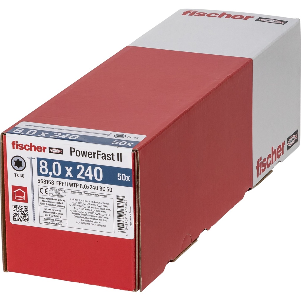 Fischer PowerFast II 8,0x240 TK TX TG blvz 50