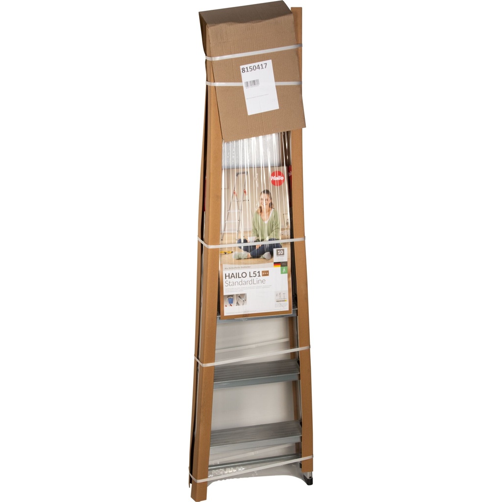 Hailo L51 4-stufig Alu-Sicherheits-Stehleiter