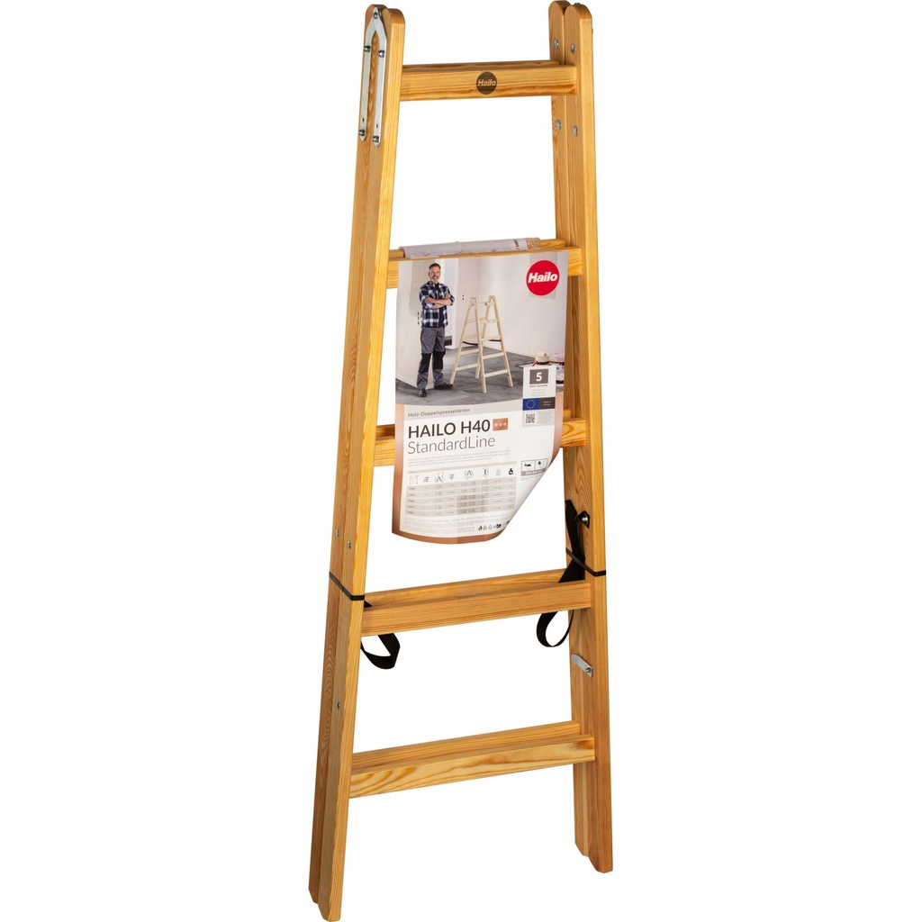 Hailo H40 StandardLine 2x5 Holz-Doppelsprossenleiter