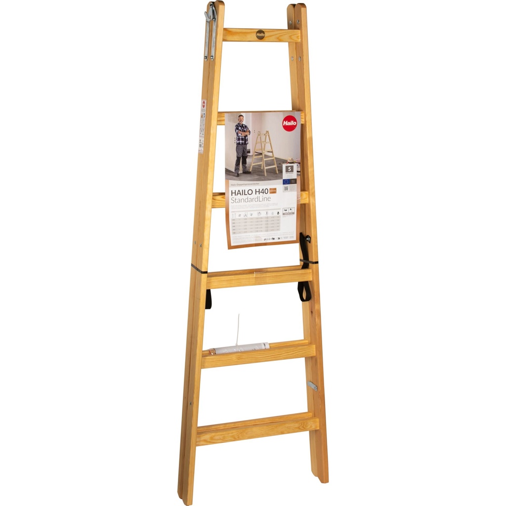 Hailo H40 StandardLine 2x6 Holz-Doppelsprossenleiter