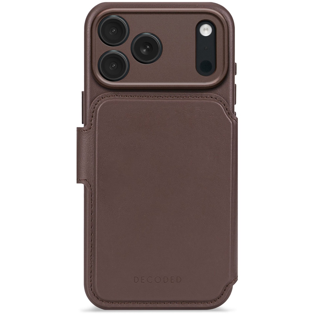 Decoded Leather Detachable Wallet iP 17 Pro Chocolate Brown