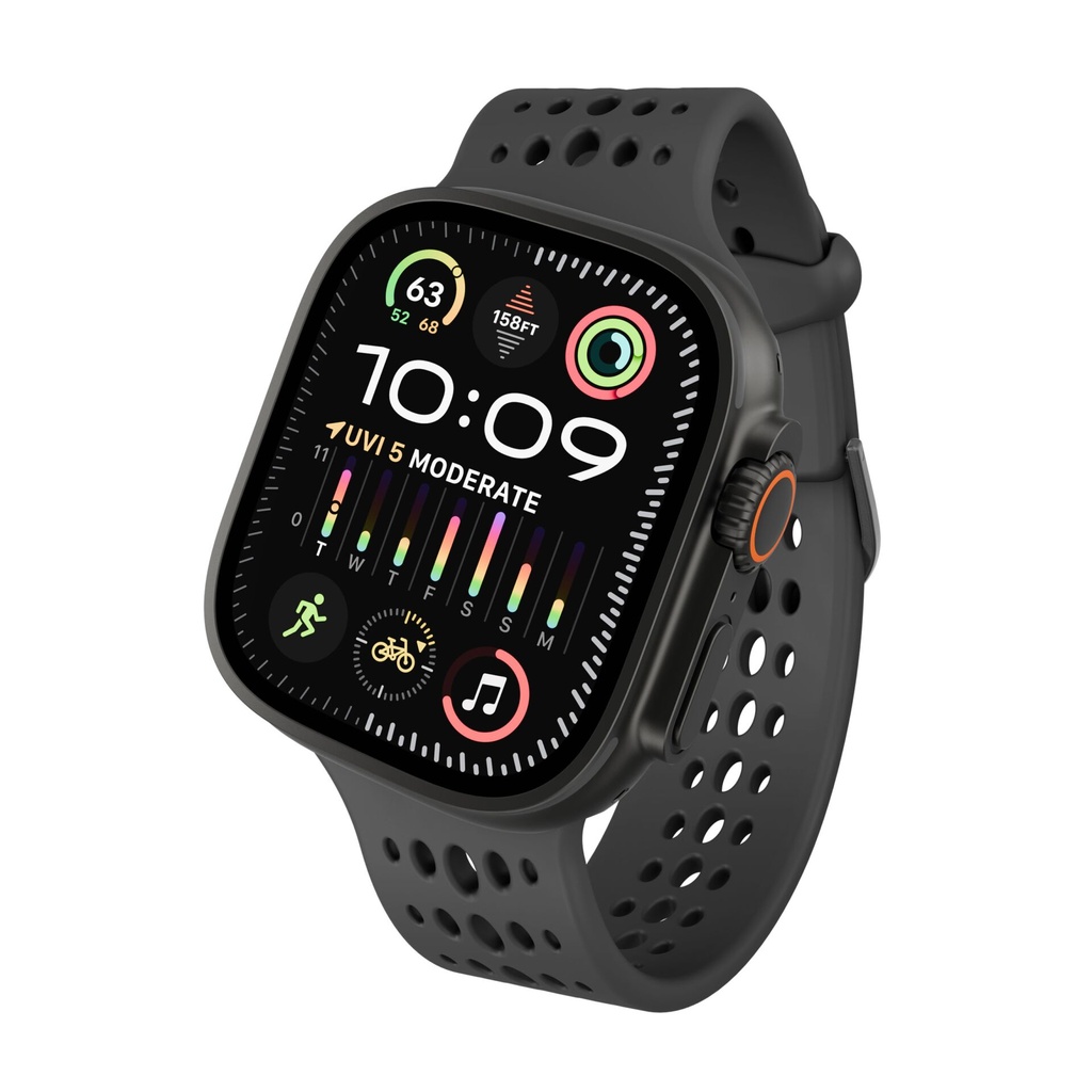 Decoded Silicone Ares O Strap for Apple Watch 44/46/49mm Black