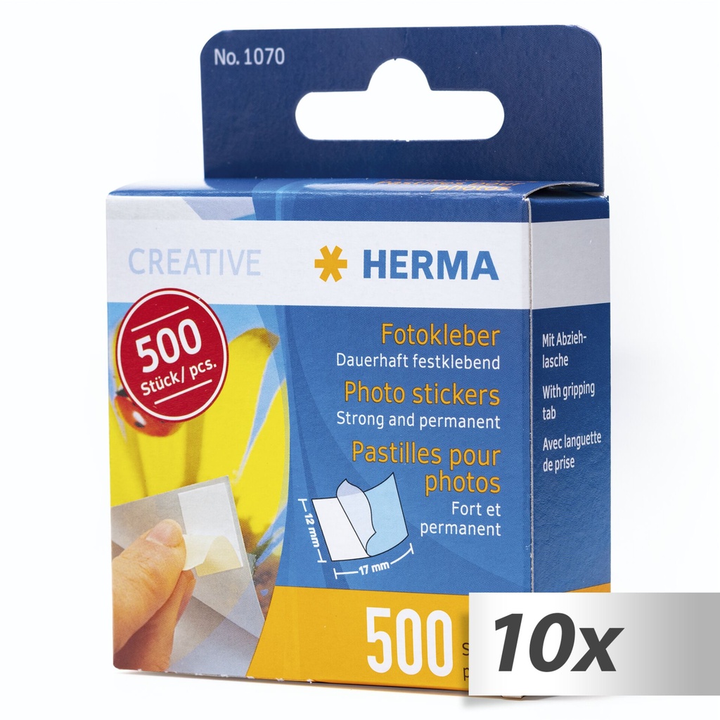 10x1 Herma Fotokleber 500 Stück im Kartonspender            1070
