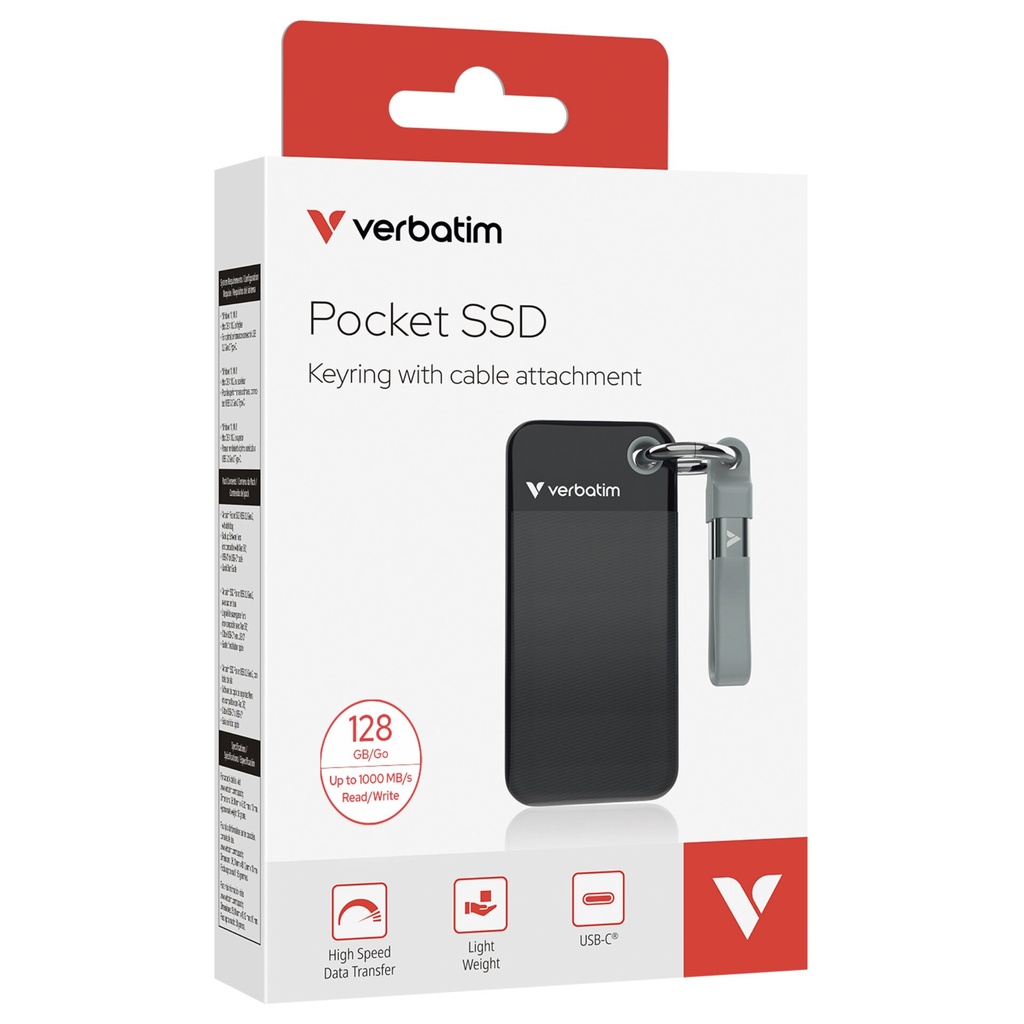 Verbatim Pocket SSD        128BG Black/Grey USB 3.2 Gen 2   32432