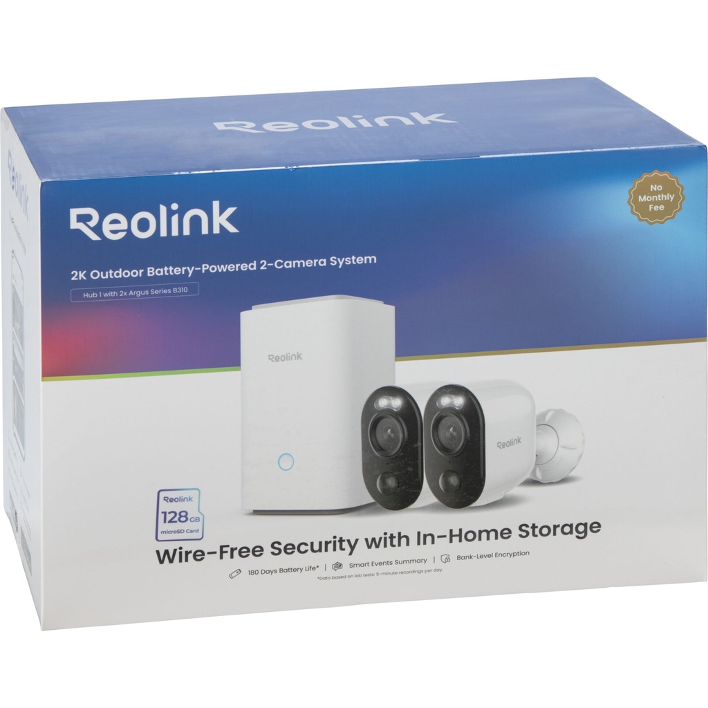Reolink Hub 1 + 2x Argus Series B310 Außenkamera mit Akku