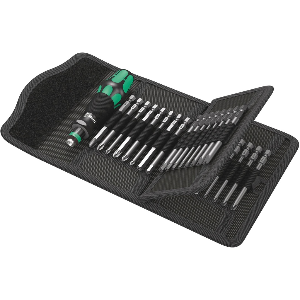 WERA Kraftform Kompakt 62 Pouch with 89 mm-long bits
